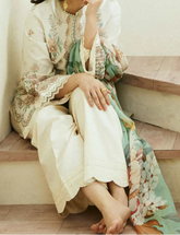 Grace Z-(S1275) - Stitched Embroidered 3pc Lawn Dress With Printed Munar Dupatta.